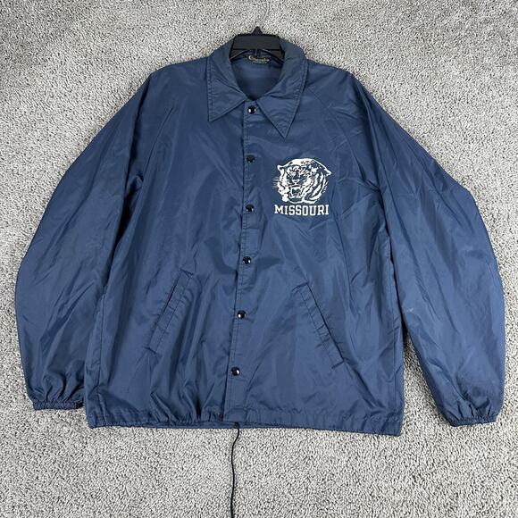 VTG 60s Missouri Tigers Jacket Mens XL Coach Windbreaker Running Man Champion - Picture 1 of 16